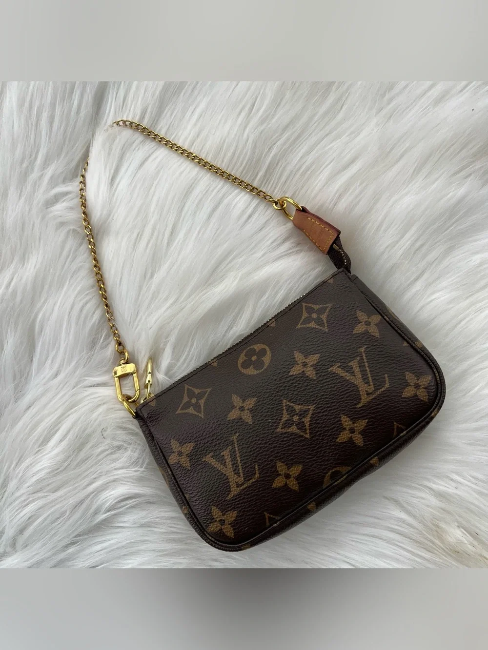 LOUIS VUITTON 2020 Monogram Pouchette Chain Y2K Mini Bag